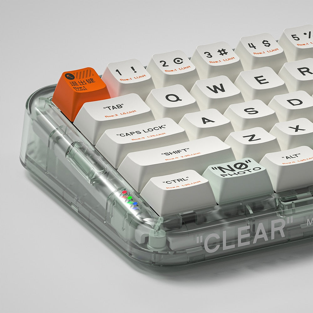 MelGeek Mojo68 Plastic See-through Custom Programmable Mechanical Keyboard Hotswappable Bluetooth