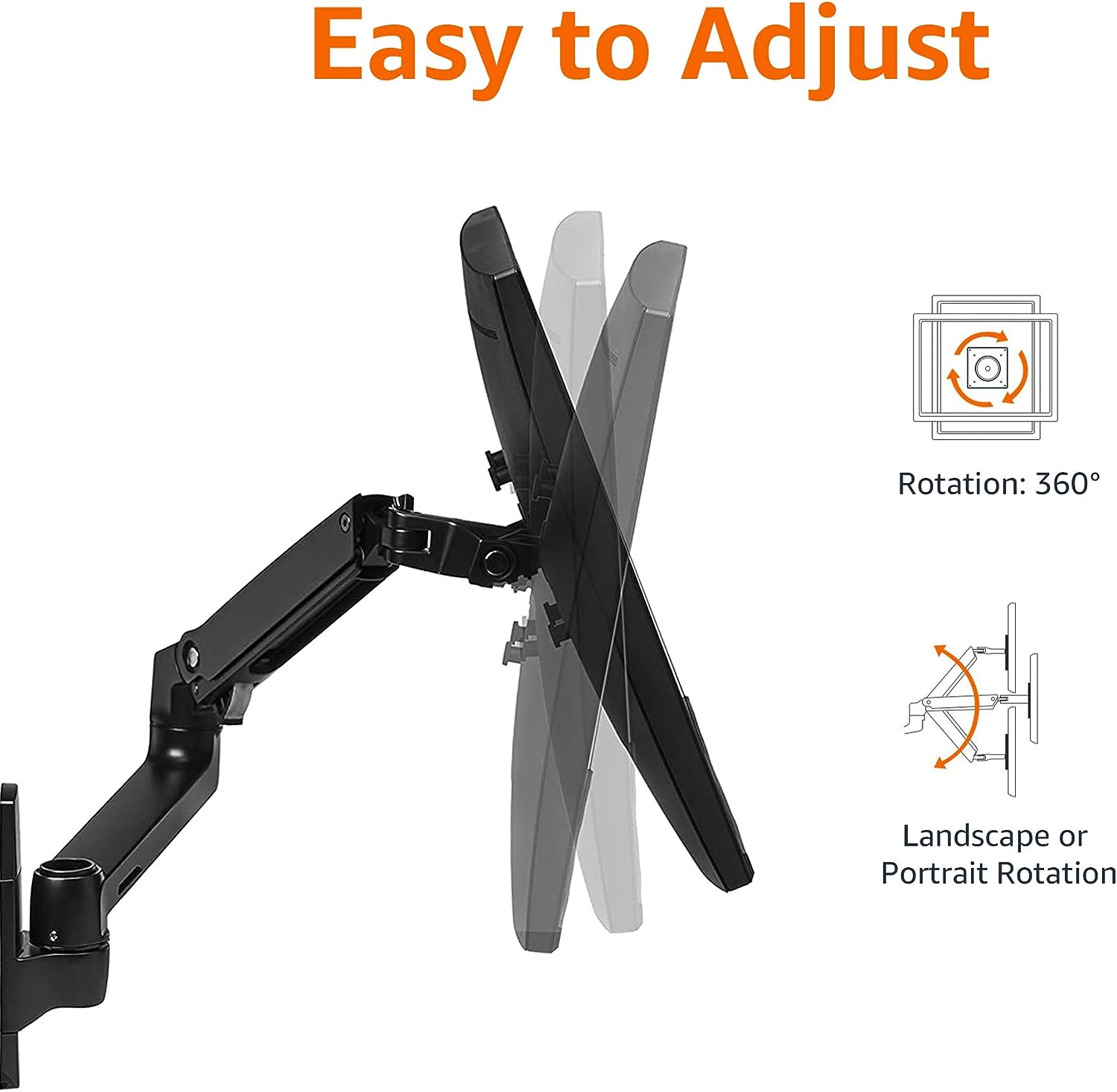Basics Dual Monitor Stand - Height-Adjustable Arm Mount