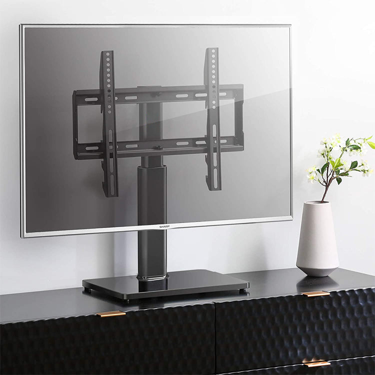  Basics Swivel Pedestal Table Top TV Mount for 32 to 65  TVs up to 55 lbs, Height Adjustable 14-19 Inches, Max VESA 400x400, Black :  Electronics