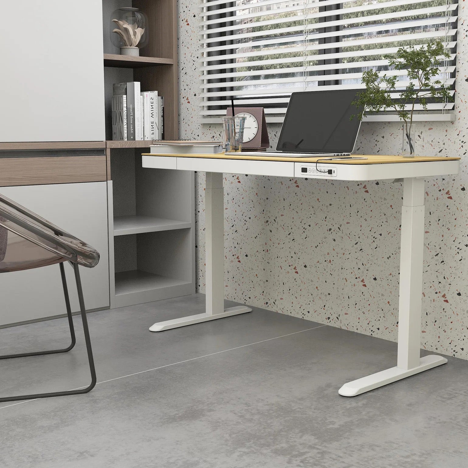 9Space Smart Standing Desk With Drawers & USB Charger Ports